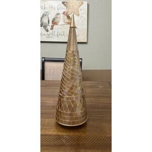 Princess House Christmas Mosaic Tree #6680 Large 18” Golden Reflections